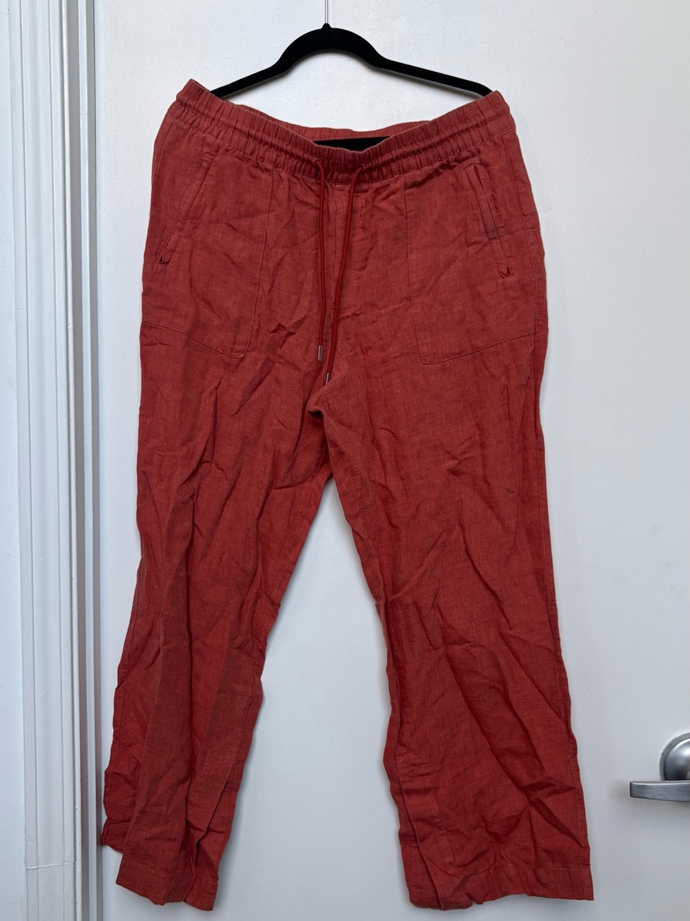 Athleta Women’s linen Drawstring Joggers in Rust